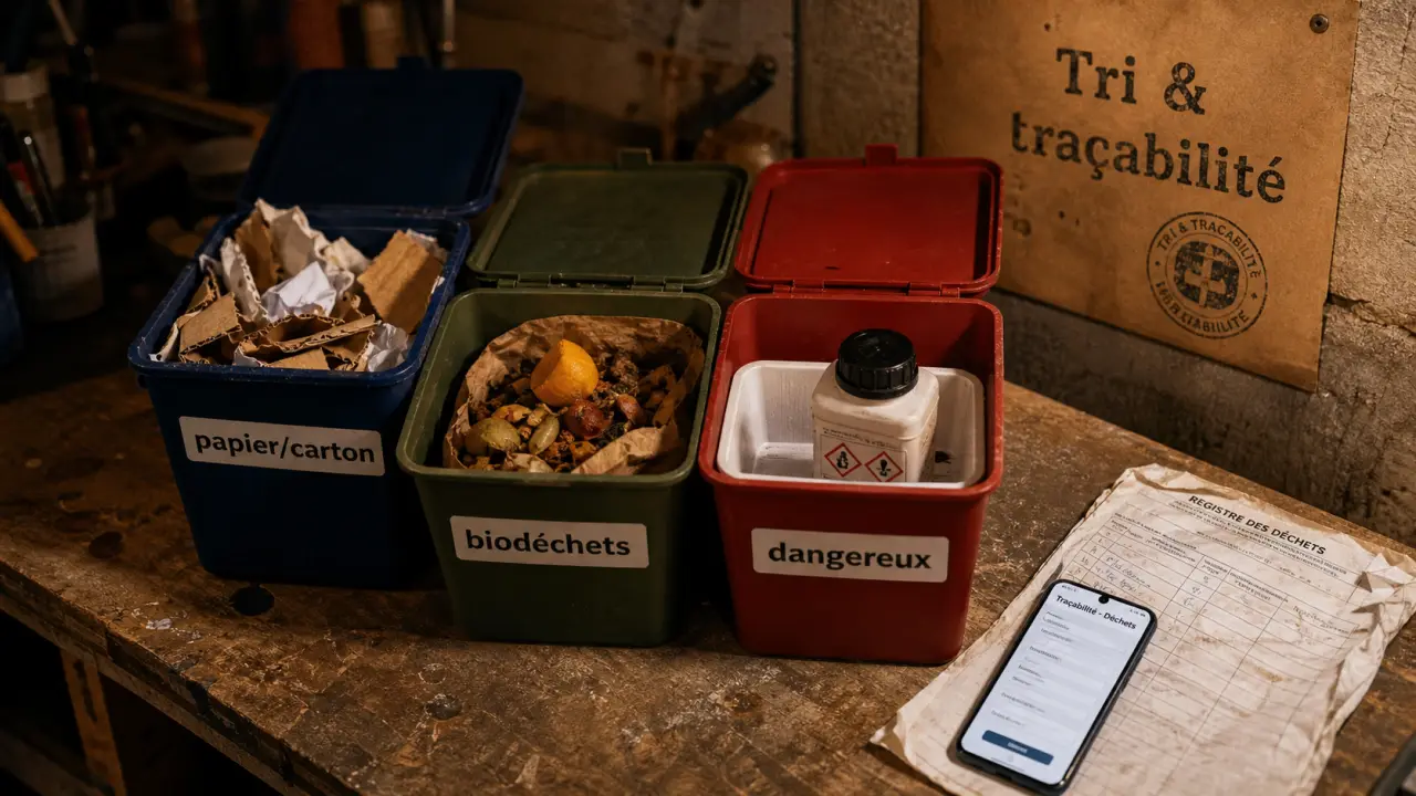 Gestion des déchets en entreprise : bacs de tri et traçabilité des déchets