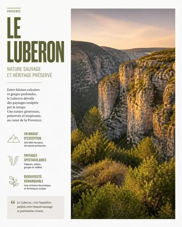 Paysage spectaculaire des gorges du Luberon lors d'une randonnée