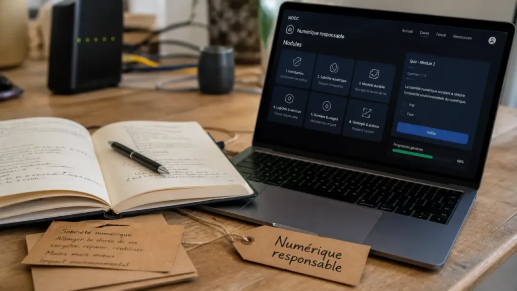 6 thématiques d’un MOOC numérique responsable, avec certificat et accès gratuit