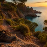 Randonnée insolite côte d azur : sentier au-dessus d’une calanque turquoise et roches rouges