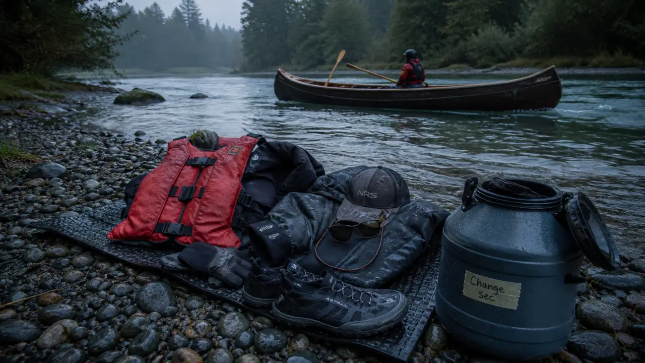 Tenue pour canoe : change sec, chaussures fermées antidérapantes
