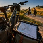Voyage à vélo électrique : vélo sur chemin, sacoches, autonomie et relief