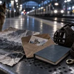 Voyage train avec chien : billet animal et carnet de santé près de la muselière